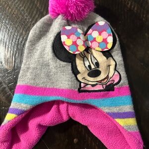 Minnie Mouse Gray and Pink Beanie